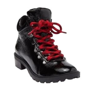 Shutz black patent leather hiking boots size 12